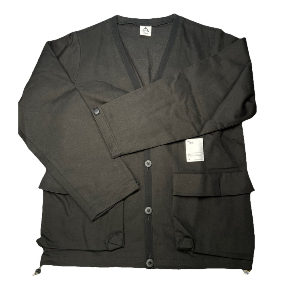 NWOT WASTED COLLECTIVE Men’s Jacket Cargo Style Black Long Sleeve Size Large